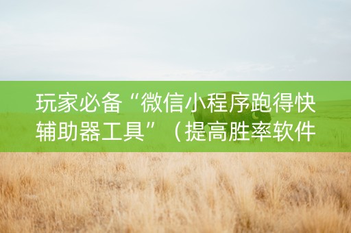 玩家必备“微信小程序跑得快辅助器工具”（提高胜率软件)