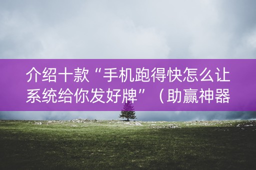 介绍十款“手机跑得快怎么让系统给你发好牌”（助赢神器购买)