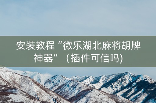 安装教程“微乐湖北麻将胡牌神器”（插件可信吗)