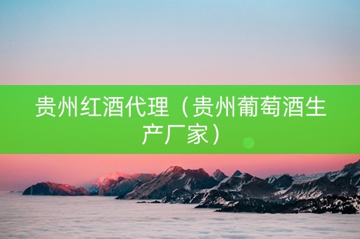 贵州红酒代理（贵州葡萄酒生产厂家）