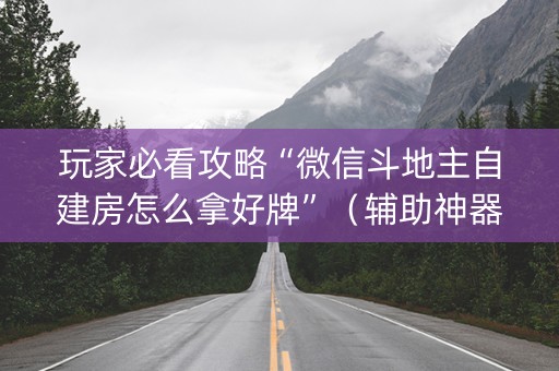 玩家必看攻略“微信斗地主自建房怎么拿好牌”（辅助神器免费)