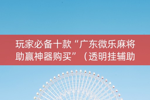 玩家必备十款“广东微乐麻将助赢神器购买”（透明挂辅助器)
