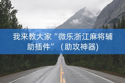 我来教大家“微乐浙江麻将辅助插件”（助攻神器)