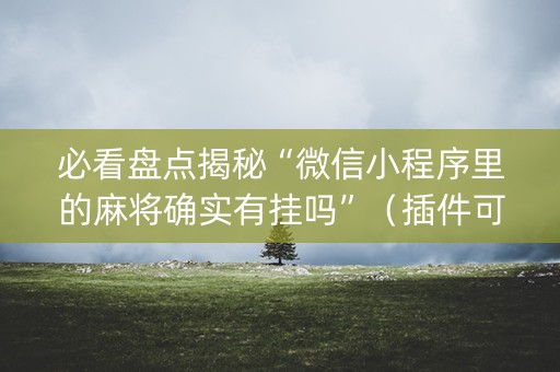 必看盘点揭秘“微信小程序里的麻将确实有挂吗”（插件可信吗)