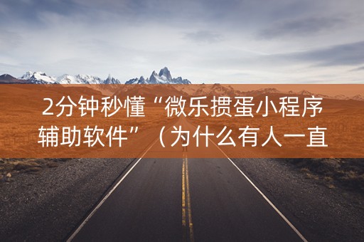 2分钟秒懂“微乐掼蛋小程序辅助软件”（为什么有人一直赢)