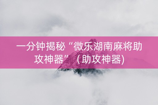 一分钟揭秘“微乐湖南麻将助攻神器”（助攻神器)