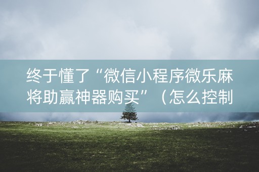 终于懂了“微信小程序微乐麻将助赢神器购买”（怎么控制输赢)