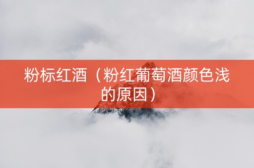 粉标红酒（粉红葡萄酒颜色浅的原因）