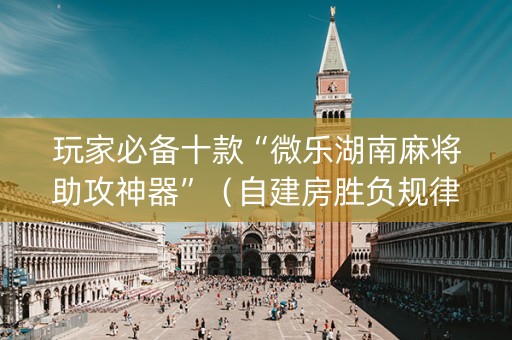 玩家必备十款“微乐湖南麻将助攻神器”（自建房胜负规律)