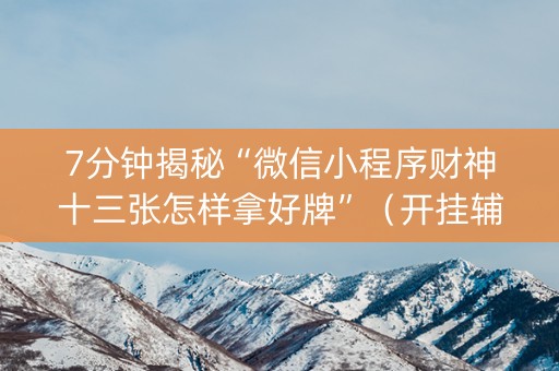 7分钟揭秘“微信小程序财神十三张怎样拿好牌”（开挂辅助器脚本)