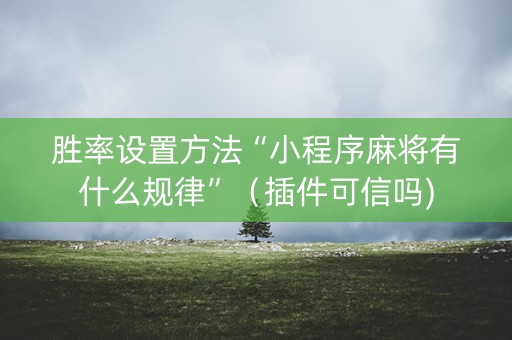 胜率设置方法“小程序麻将有什么规律”（插件可信吗)