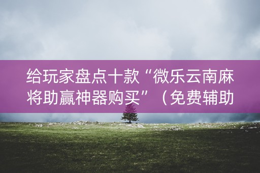 给玩家盘点十款“微乐云南麻将助赢神器购买”（免费辅助)