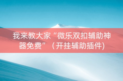 我来教大家“微乐双扣辅助神器免费”（开挂辅助插件)