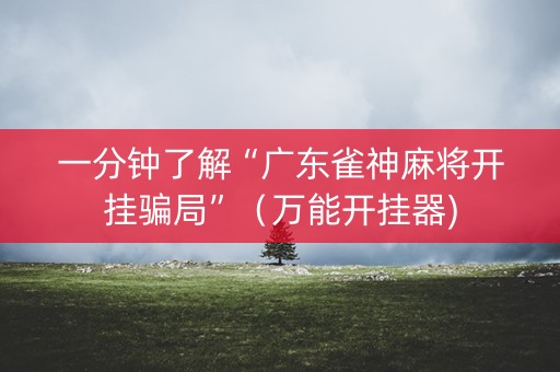 一分钟了解“广东雀神麻将开挂骗局”（万能开挂器)