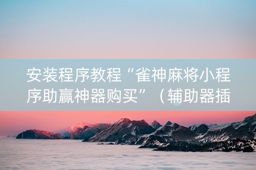 安装程序教程“雀神麻将小程序助赢神器购买”（辅助器插件)