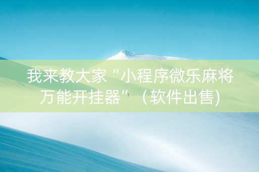 我来教大家“小程序微乐麻将万能开挂器”（软件出售)
