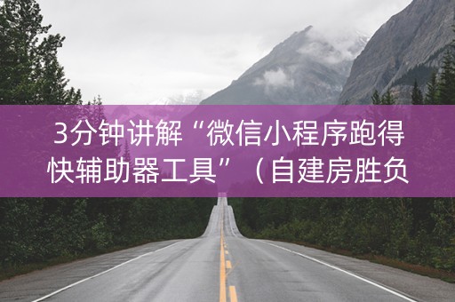 3分钟讲解“微信小程序跑得快辅助器工具”（自建房胜负规律)