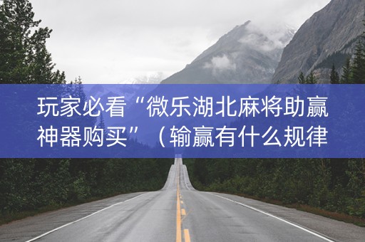 玩家必看“微乐湖北麻将助赢神器购买”（输赢有什么规律)