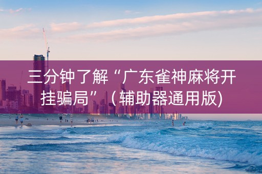 三分钟了解“广东雀神麻将开挂骗局”（辅助器通用版)