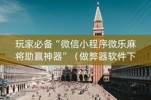 玩家必备“微信小程序微乐麻将助赢神器”（做弊器软件下载)