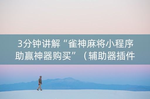 3分钟讲解“雀神麻将小程序助赢神器购买”（辅助器插件)