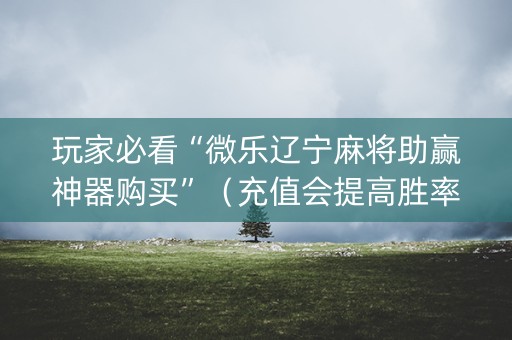 玩家必看“微乐辽宁麻将助赢神器购买”（充值会提高胜率么)