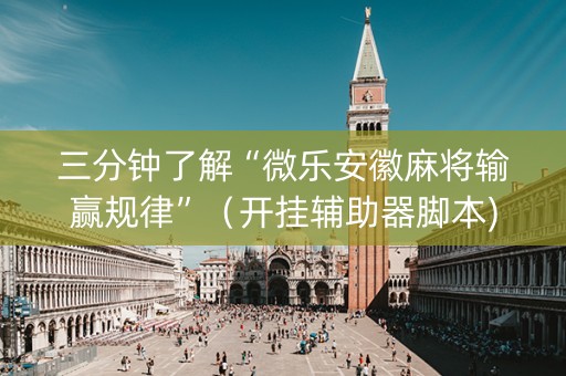 三分钟了解“微乐安徽麻将输赢规律”（开挂辅助器脚本)