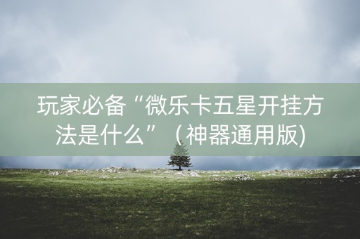 玩家必备“微乐卡五星开挂方法是什么”（神器通用版)