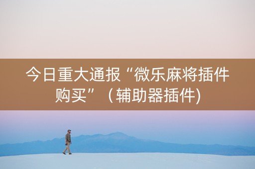 今日重大通报“微乐麻将插件购买”（辅助器插件)