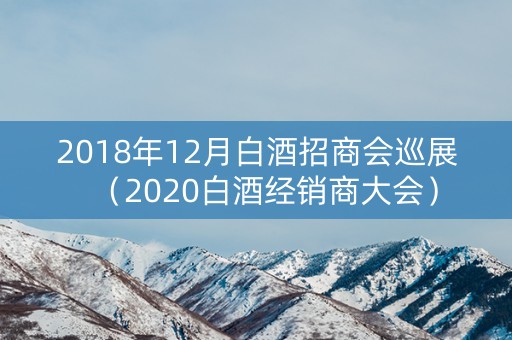 2018年12月白酒招商会巡展（2020白酒经销商大会）