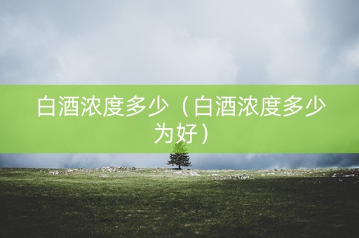 白酒浓度多少（白酒浓度多少为好）