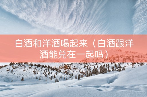白酒和洋酒喝起来（白酒跟洋酒能兑在一起吗）