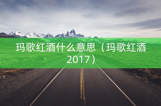 玛歌红酒什么意思（玛歌红酒2017）