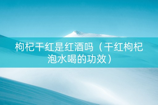 枸杞干红是红酒吗（干红枸杞泡水喝的功效）