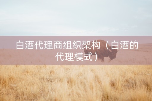 白酒代理商组织架构（白酒的代理模式）