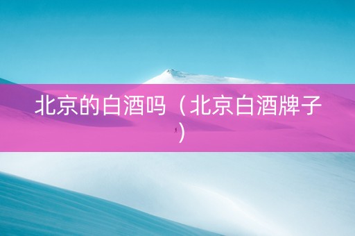 北京的白酒吗（北京白酒牌子）