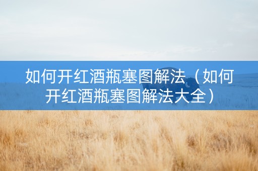 如何开红酒瓶塞图解法（如何开红酒瓶塞图解法大全）