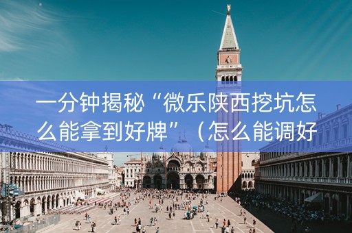 一分钟揭秘“微乐陕西挖坑怎么能拿到好牌”（怎么能调好牌)