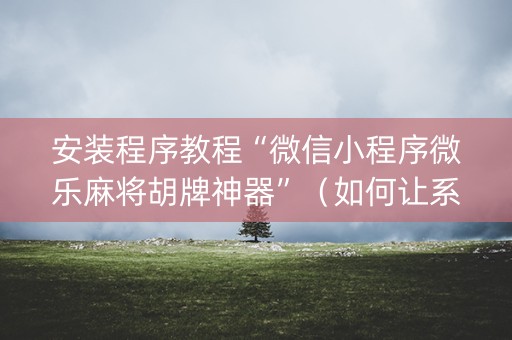 安装程序教程“微信小程序微乐麻将胡牌神器”（如何让系统发好牌)