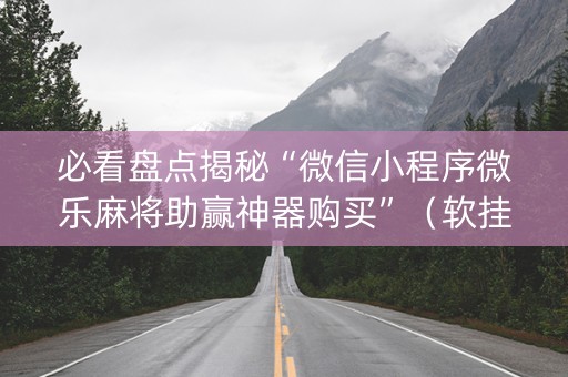 必看盘点揭秘“微信小程序微乐麻将助赢神器购买”（软挂神器)