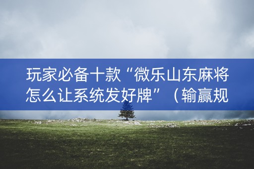 玩家必备十款“微乐山东麻将怎么让系统发好牌”（输赢规律)