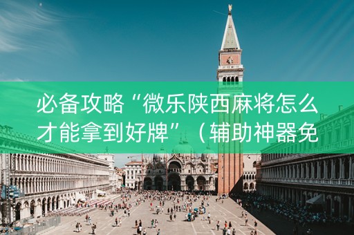 必备攻略“微乐陕西麻将怎么才能拿到好牌”（辅助神器免费)