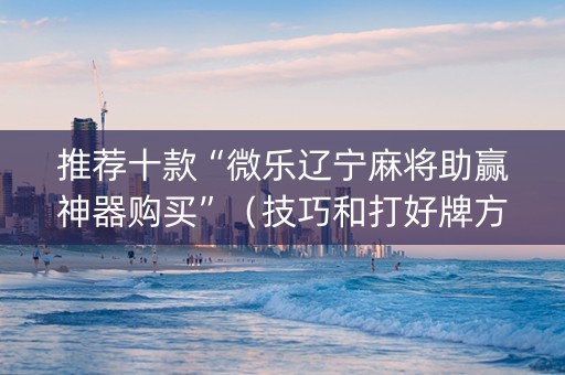 推荐十款“微乐辽宁麻将助赢神器购买”（技巧和打好牌方法)