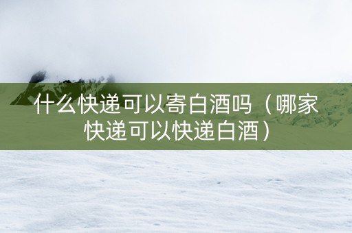 什么快递可以寄白酒吗（哪家快递可以快递白酒）