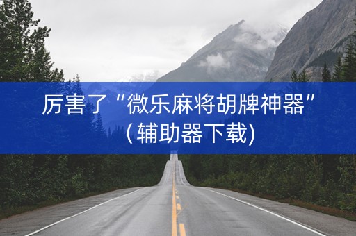 厉害了“微乐麻将胡牌神器”（辅助器下载)