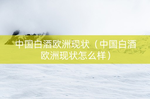 中国白酒欧洲现状（中国白酒欧洲现状怎么样）