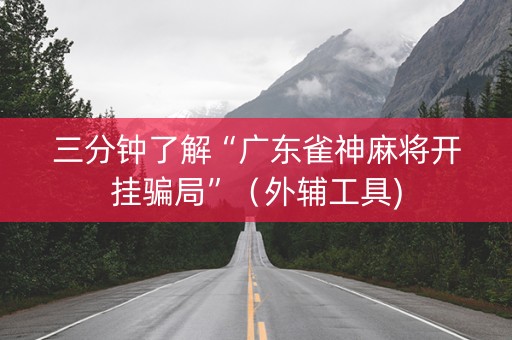 三分钟了解“广东雀神麻将开挂骗局”（外辅工具)