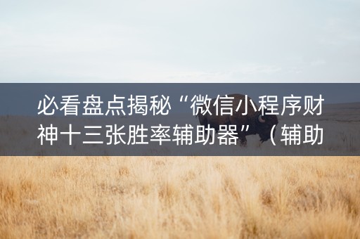 必看盘点揭秘“微信小程序财神十三张胜率辅助器”（辅助器通用版)