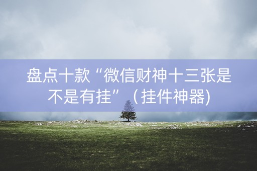 盘点十款“微信财神十三张是不是有挂”（挂件神器)
