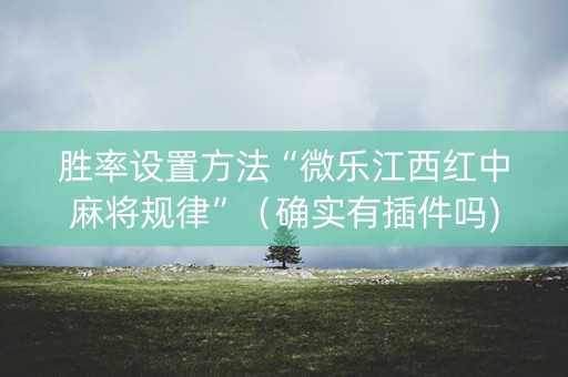 胜率设置方法“微乐江西红中麻将规律”（确实有插件吗)
